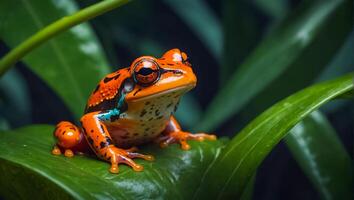 schattig tropisch rood kikker foto