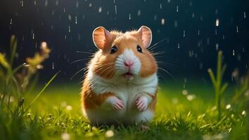 schattig hamster in natuur foto