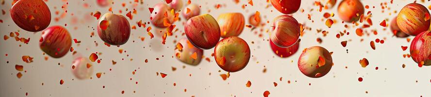 studio-verlicht vallend fruit banier foto