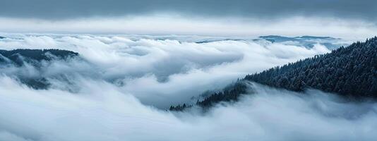 berg mist landschap visie foto