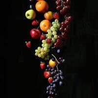 studio-verlicht vallend fruit banier foto