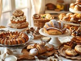 luxe bakkerij Aan elegant dining tafel foto