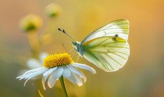 vlinder temidden van wilde bloemen, detailopname visie, selectief focus, voorjaar natuur foto