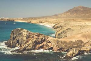 Lanzarote el papagayo playa strand in kanarie eilanden foto