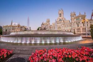 plein de la cibeles centraal post kantoor palacio de communicatie Madrid, Spanje. foto