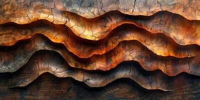 ai gegenereerd bruin hout textuur. top visie. foto