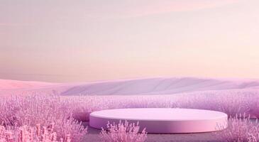 ronde tafel in een lavendel veld- foto