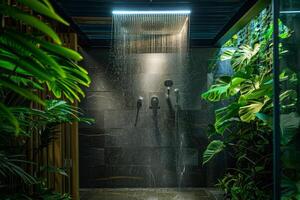 eco vriendelijk badkamer met regen douche foto