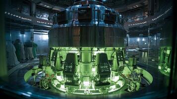 ai gegenereerd nucleair reactor kern gedurende onderhoud. generatief ai foto