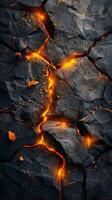 ai gegenereerd rots met brand uitbarsting foto