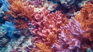 ai gegenereerd hyper zoom in de structuur van een koraal rif. generatief ai foto