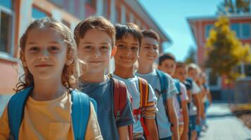 ai gegenereerd groep van jong kinderen staand samen foto