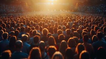 enorm menigte van mensen Bij concert foto