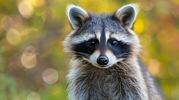 nieuwsgierig wasbeer observeren de camera foto