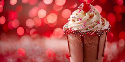 ai gegenereerd feestelijk chocola milkshake genot foto