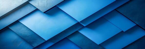abstract blauw meetkundig vormen Aan getextureerde oppervlakte foto