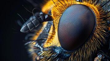 dichtbij omhoog schot van een vlieg insect foto