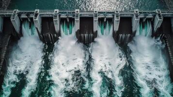 majestueus waterval verdeeld door een dam foto