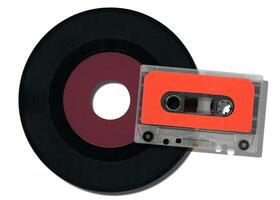 vinyl Vermelding en plakband cassette foto