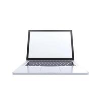 Open laptop met blanco scherm Aan transparant achtergrond foto