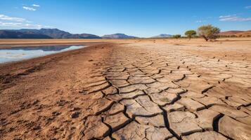 droog meerbodem tonen overblijfselen van voormalig meer foto