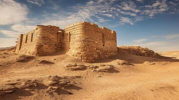 woestijn vesting te midden van dor terrein foto
