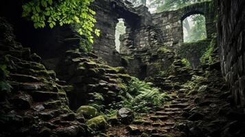 raadselachtig ruïnes van kasteel houden foto