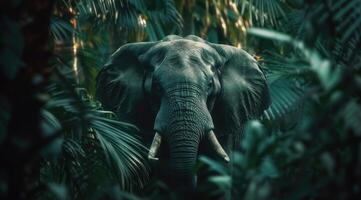 olifant in de tropisch regenwoud. foto