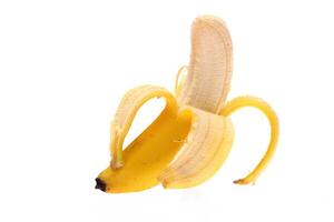 dwerg banaan in trossen en uit elkaar gehaald, met huid en zonder foto