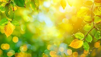 groen bladeren met zonlicht. zomer achtergrond, kopiëren ruimte. foto