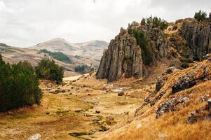 mystiek rots formaties van cumbemayo in cajamarca Peru foto