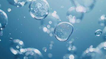 onder water bubbels onder water Aan blauw achtergrond foto