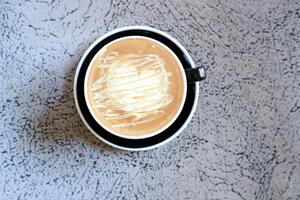 karamel latte koffie of koffie of heet koffie, latte koffie foto