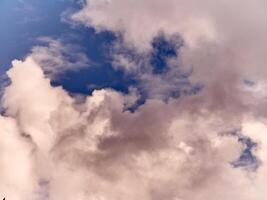 wit pluizig cumulus wolken in de zomer lucht, natuurlijk wolken achtergrond foto