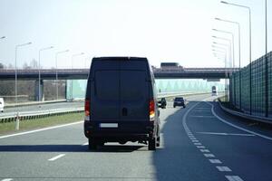 lading busje Aan een snelweg foto