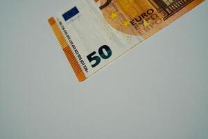 eurobankbiljetten en -munten foto