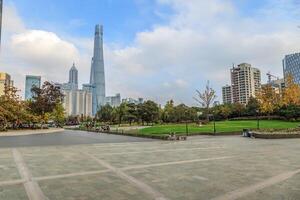 afbeelding van sjanghai gucheng park van de pudong horizon foto