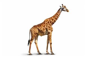 giraffe geïsoleerd Aan wit achtergrond.. foto