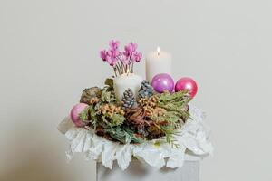 Kerstmis samenstelling van vers bloemen foto