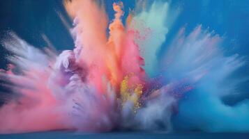 veelkleurig explosie van poeder in pastel kleuren foto