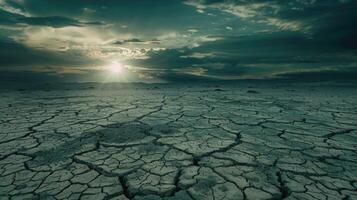 droog gebarsten woestijn land- landschap. foto