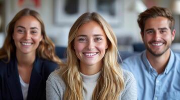 verschillend groep van individuen zittend nauw samen foto