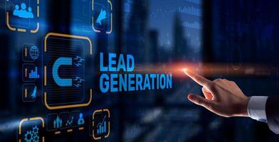 lead generatie. het vinden en identificeren van klanten voor uw zakelijke producten of diensten foto