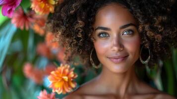 detailopname van een persoon staand tussen kleurrijk bloemen foto