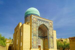 de oude mausoleum van Shakh-i-zinda, de graf van leven koning, gedurende de regeren van amir temur in samarkand. foto