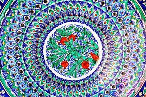 Arabisch geschilderd keramisch borden abstract achtergrond. foto