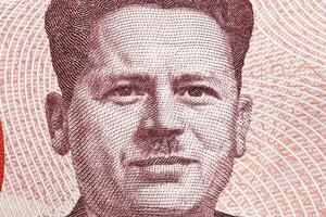 farhat gehaast een detailopname portret van tunesisch geld foto