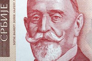 dordé vajfert een detailopname portret van Servisch geld foto
