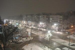 stad in de winter foto