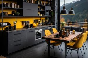 modern geel keuken Bij huis ontwerp ideeën professioneel reclame fotografie foto